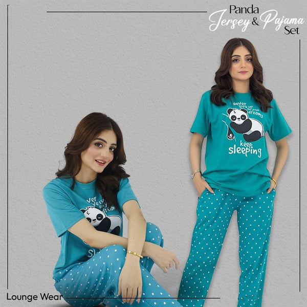 Panda 2Pcs Jersey Pajama Set