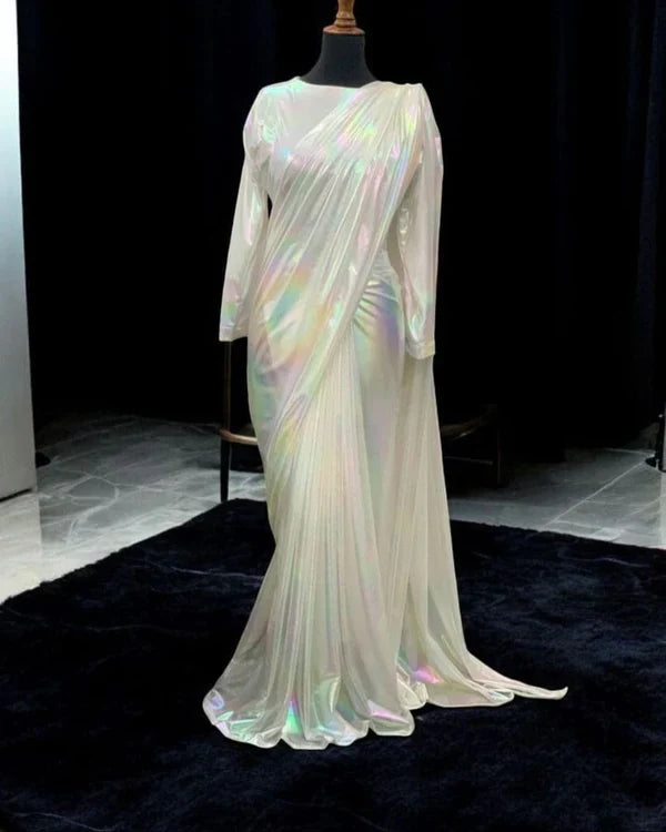 Rainbow Moonlight Saree Stitched By Luna Pret