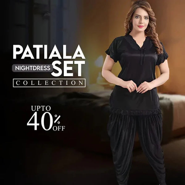 New Patiyala Style 2Pcs Silk Comfortable Night Suit