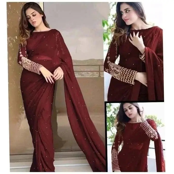 Pearls Saree Areeba Boutiques 3 PCs Dress Dress for girls and womens